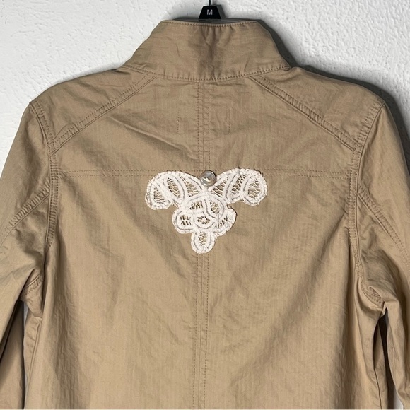 Levi’s tan denim lace appliqué jacket - Picture 5 of 9